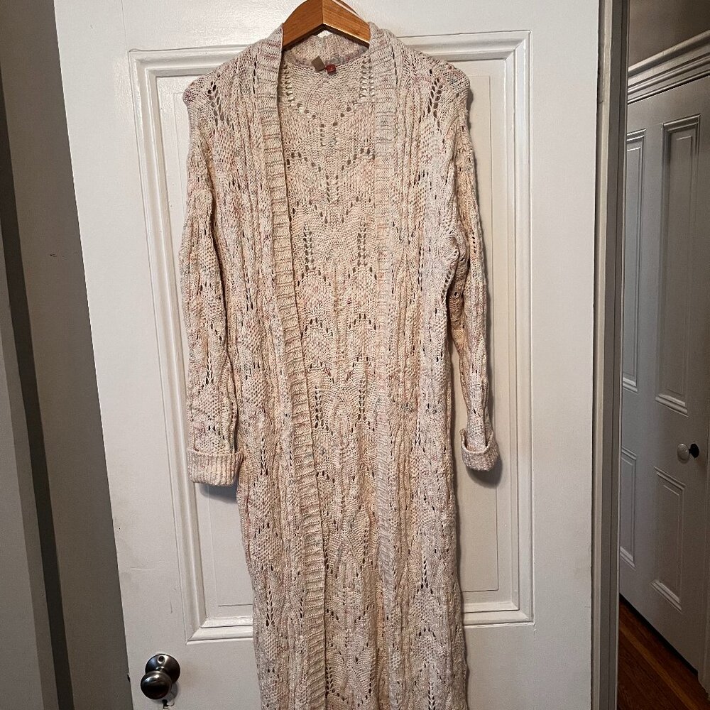 Pilcro Pointelle Duster Cardigan